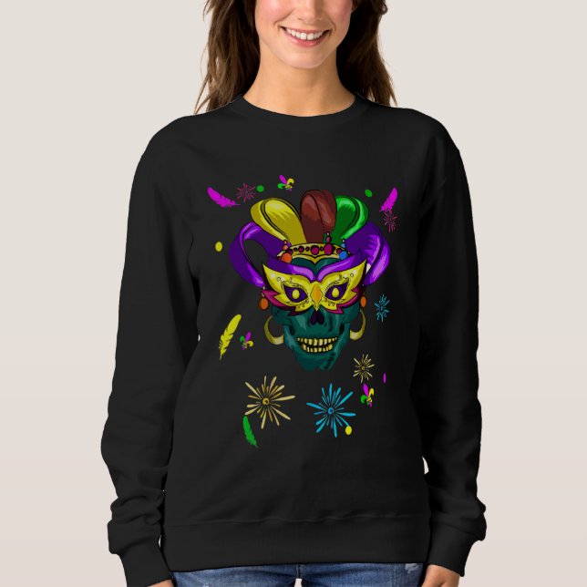 Sugar Skull Funny Carnival Mask Jester Hat Best Mo T Shirt (Framsida)