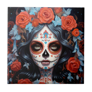 Sugar Skull Girl Day of the dead Kakelplatta