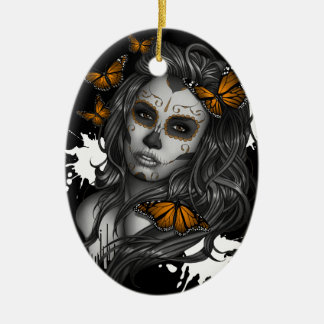 Sugar Skull Girl Julgransprydnad Keramik