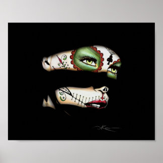 Sugar Skull Girl Poster 8 x 10 tum