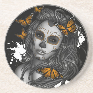 Sugar Skull Girl Underlägg Sandsten