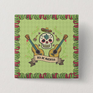 Sugar Skull & Guitars Dia de Muertos Knapp
