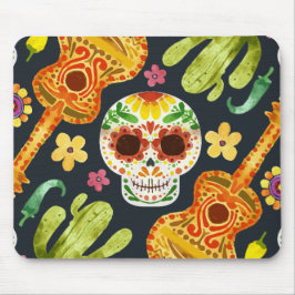 Sugar Skull & Guitars Dia de Muertos | Mousepad Musmatta