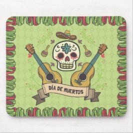 Sugar Skull & Guitars Dia de Muertos | Mousepad Musmatta