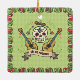 Sugar Skull & Guitars Dia de Muertos | Ornament
