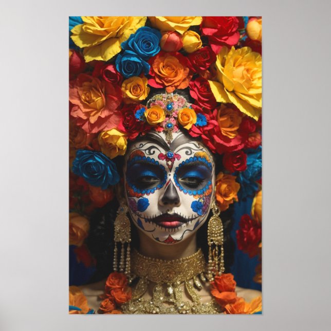 Sugar Skull Halloween, Dia de los Muertos Poster (Framsidan)