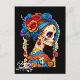 Sugar Skull Halloween, Dia de los Muertos Vykort