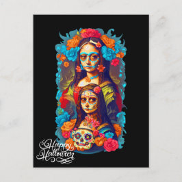 Sugar Skull Halloween, Dia de los Muertos Vykort