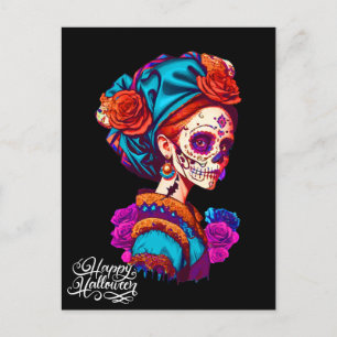 Sugar Skull Halloween, Dia de los Muertos Vykort