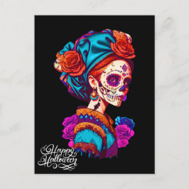 Sugar Skull Halloween, Dia de los Muertos Vykort