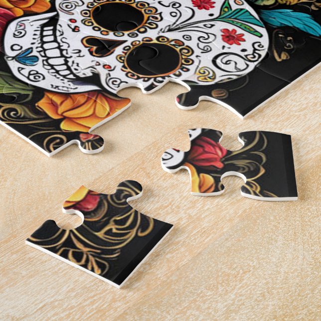 Sugar Skull Jigszle Puzzle - Día de Muertos Gift Pussel (Sidan)