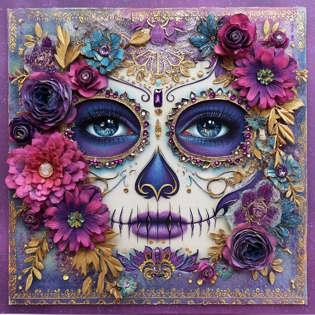 Sugar Skull Lady Face Day Of The Dead Ceramic Tile Kakelplatta (Skapare uppladdad)