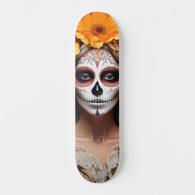 Sugar Skull Lady Skateboard (Framsida)