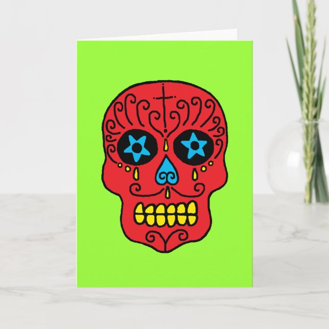 Sugar Skull Man Kort (Framsida)
