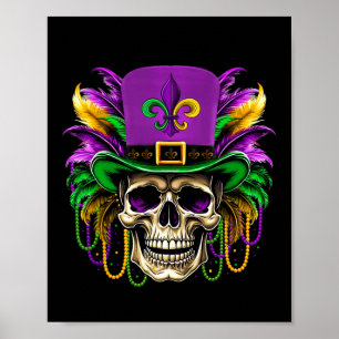 Sugar Skull Mardi Gras Costume Manar Women Kids Ma Poster