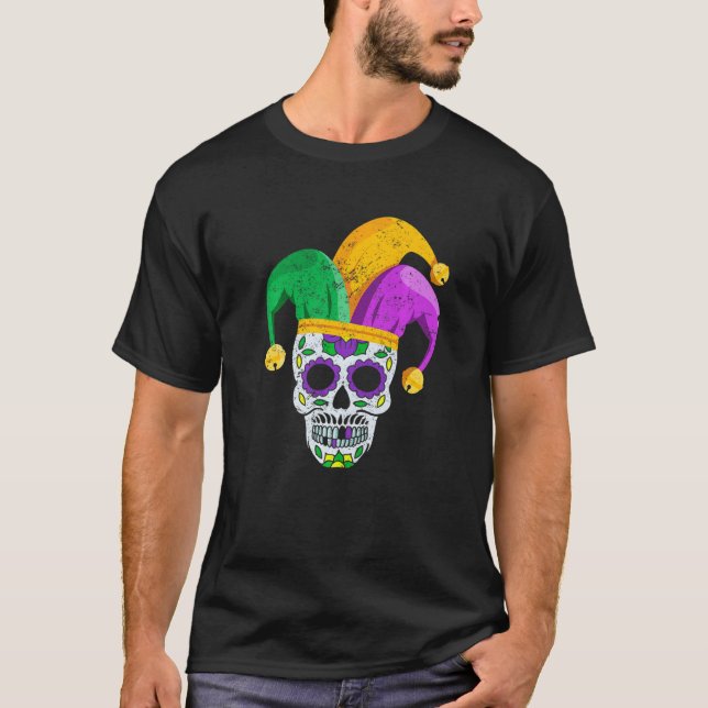 Sugar Skull Mardi Gras Party Apparel Manar Women K T Shirt (Framsida)