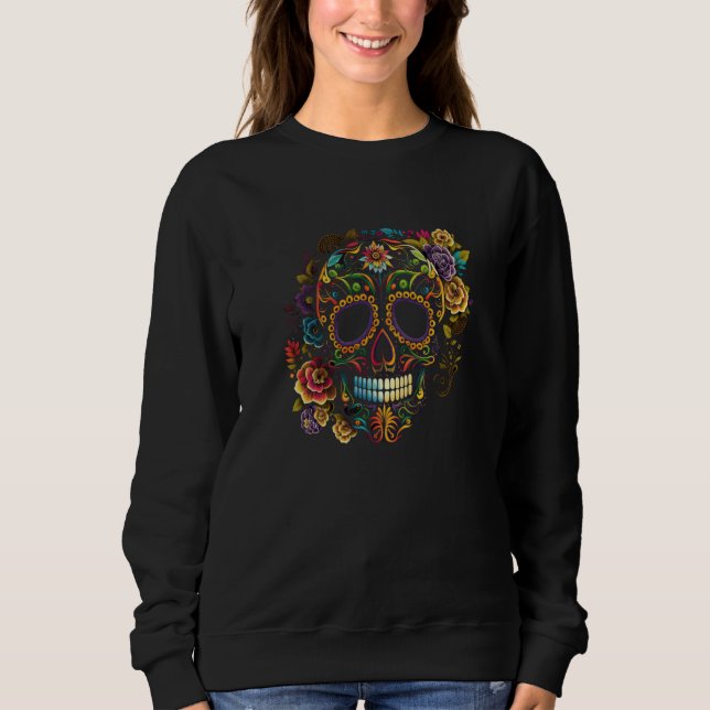 Sugar Skull Mardi Gras T Shirt (Framsida)