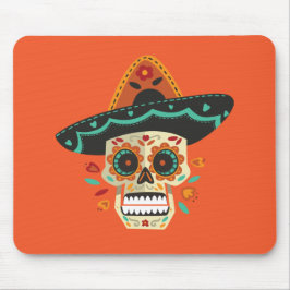 Sugar Skull med Hat Dia de Muertos | Mousepad Musmatta