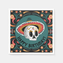 Sugar Skull med Sombrero Birthday