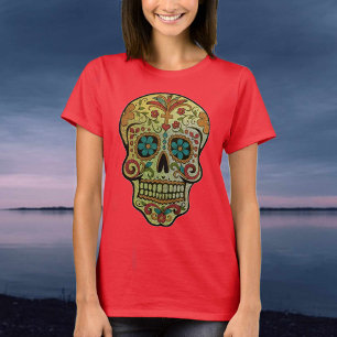 Sugar Skull Mexikanska konsten Stil T Shirt