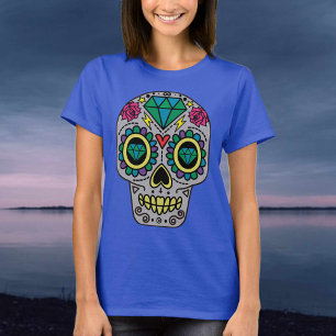 Sugar Skull Mexikanska konsten Stil T Shirt