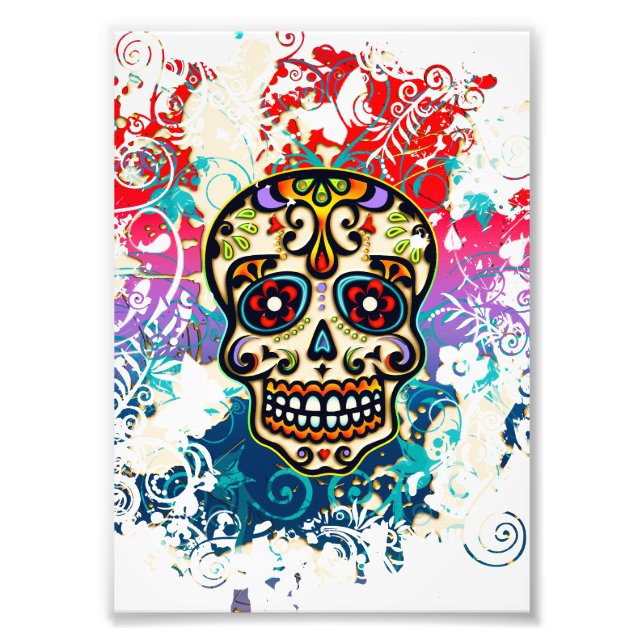 Sugar Skull, Mexiko, Dias de los Muertos Fototryck (Framsidan)