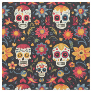 Sugar Skull Mönster-Day of the dead Fabric Tyg