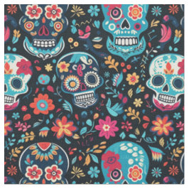 Sugar Skull Mönster-Seamless Cinco De Mayo Tyg