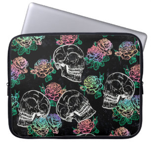 Sugar Skull Ombre Ro Girly Pastel Grunge Glam Laptop Fodral