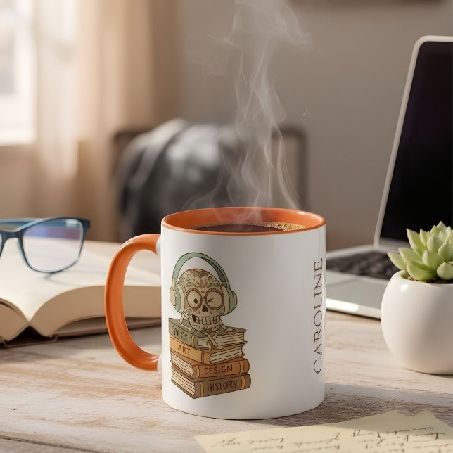 Sugar Skull Passionate About Reading Mugg (Skapare uppladdad)