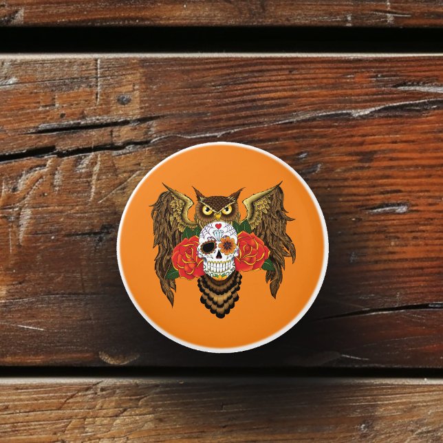 Sugar Skull Ro Uggla Knopp (Skapare uppladdad)