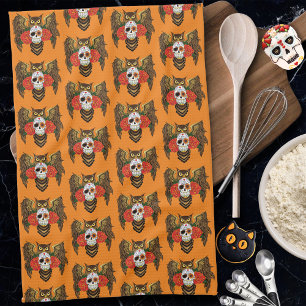 Sugar Skull Ro Uggla Kökshandduk