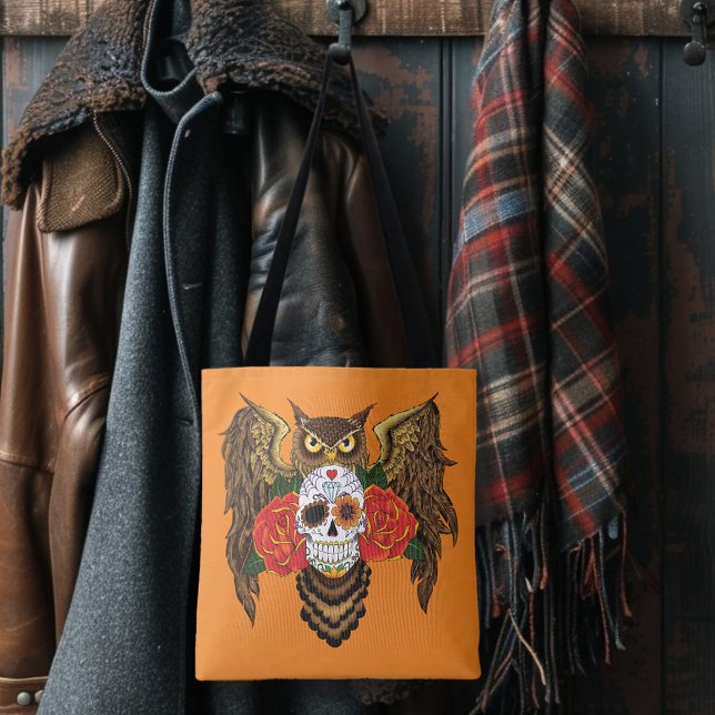 Sugar Skull Ro Uggla Tygkasse (Skapare uppladdad)