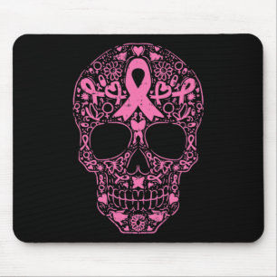 Sugar Skull Rosa Ribbon Calavera Breast Cancer Awa Musmatta