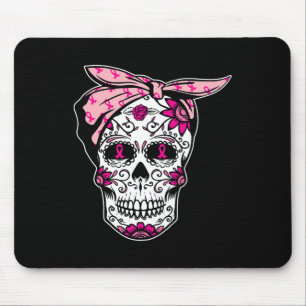 Sugar Skull Rosa Ribbon Coola Breast Cancer Awaren Musmatta