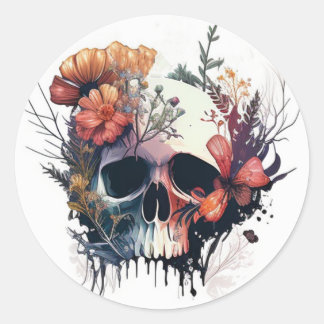 Sugar Skull Runt Klistermärke