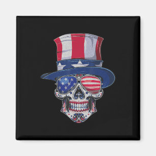 Sugar Skull Solglasögon USA Flagga Minnesdagen 4 j Magnet