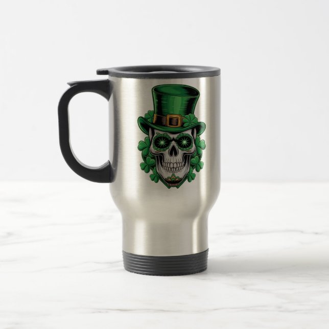 Sugar Skull St Patrick Day Lucky Shamrock Resemugg (Vänster)
