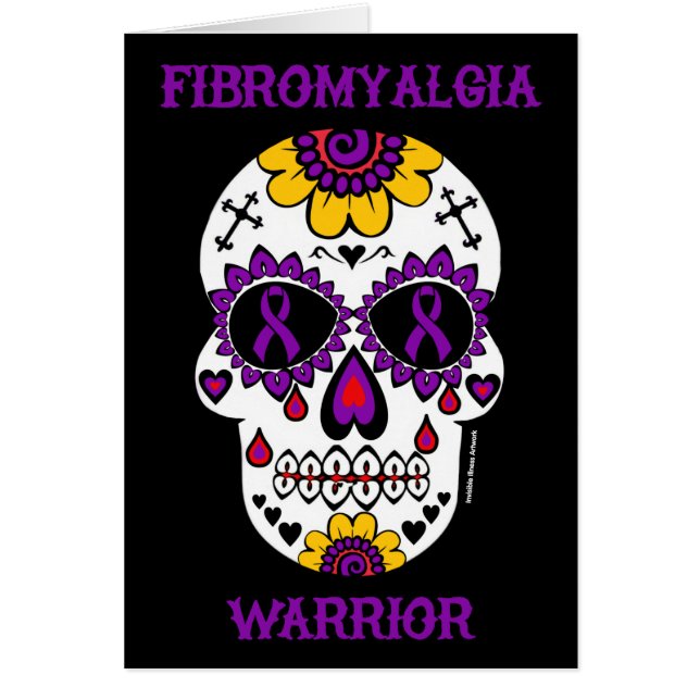 Sugar Skull/Warrior...Fibro Hälsningskort (Framsidan)