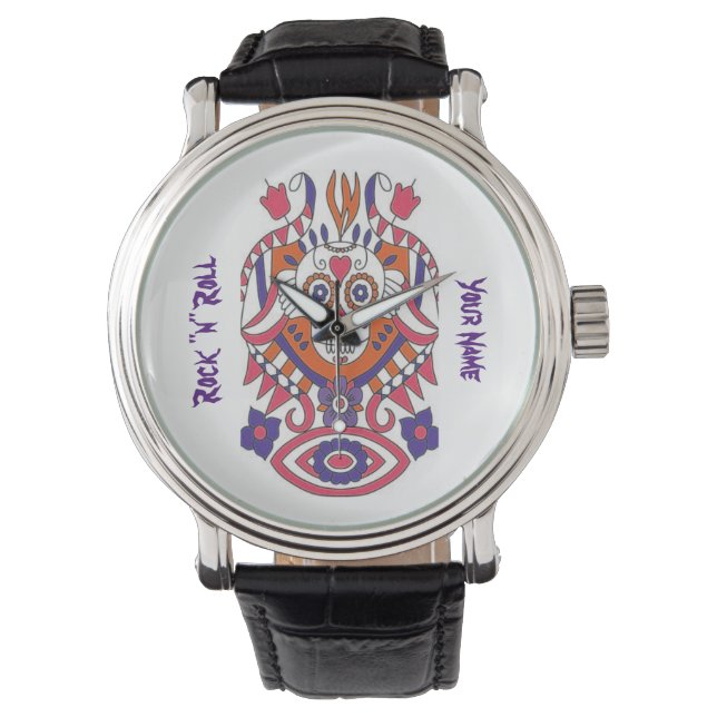 Sugar Skull Watch Watch Watch Armbandsur (Framsida)