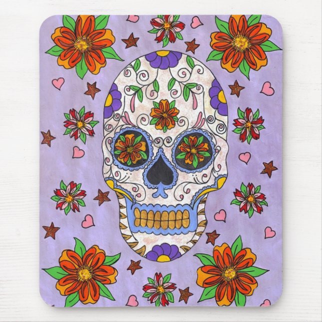 Sugar Skull with Marigolds Musmatta (Framsidan)