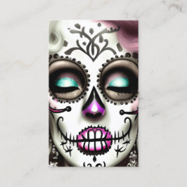 Sugar Skull Woman Mörk Grunge Gothic Stea Visitkort