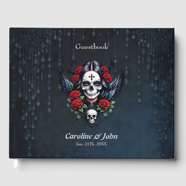 Sugar Skullängel med Ro. Gästböcker (Framsida)