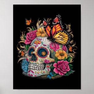 Sugar Skullflugdag Dag för dödad Halloween Dia de Poster