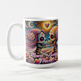 Sugar Skulls in Love Chalk Pastel Personalized Kaffemugg