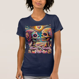 Sugar Skulls in Love Chalk Pastel Personalized T Shirt