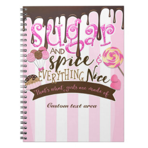 SUGAR SPICE & ALLT GOTT Journal Anteckningsbok Med Spiral
