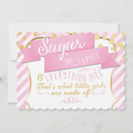 Sugar & Spice Rosa Guld Födelsedagsfest Inbjudan