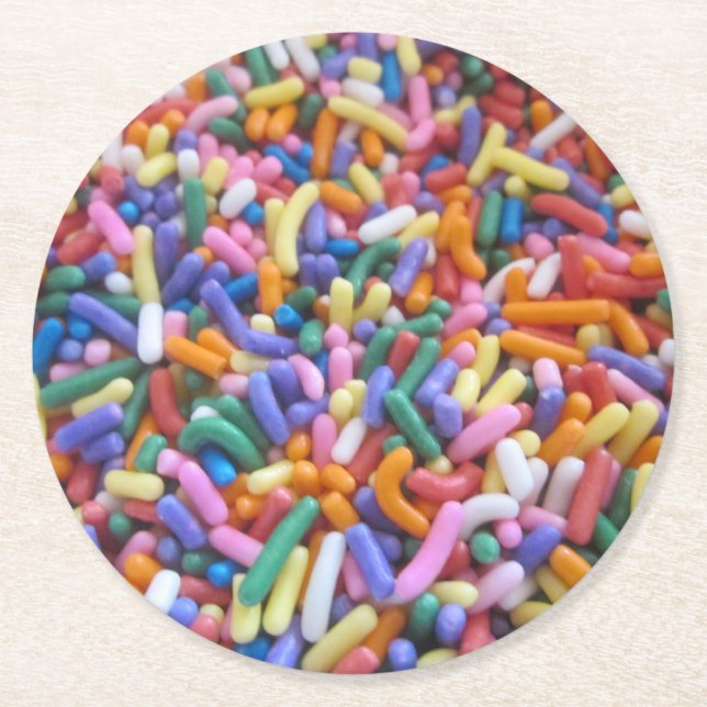 Sugar Sprinkles Underlägg Papper Rund (Framsidan)