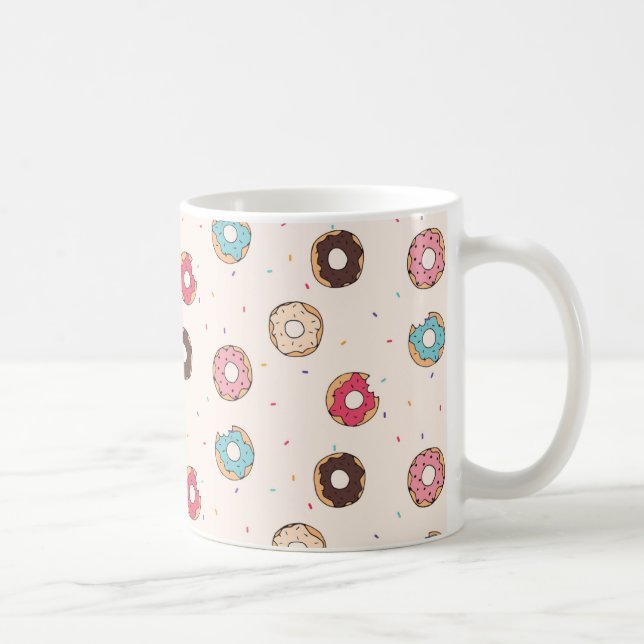 Sugar Sweet Donut Mönster Kaffemugg (Höger)